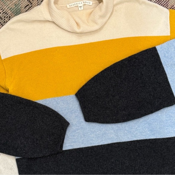 A1. Veronica Beard Faber Color Blocked Sweater Knit Cashmere - Picture 3 of 10
